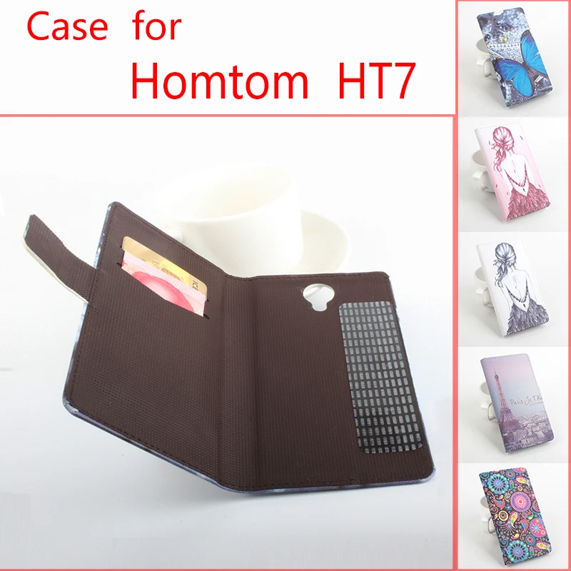 

Phone cover for Homtom HT7 case High Quality Pattern Flip Leather Case Cover for Homtom HT7 with stand function and card slots