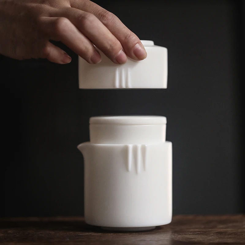

TANGPIN white ceramic teapot gaiwan teacup for puer handmade chinese kung fu tea set drinkware