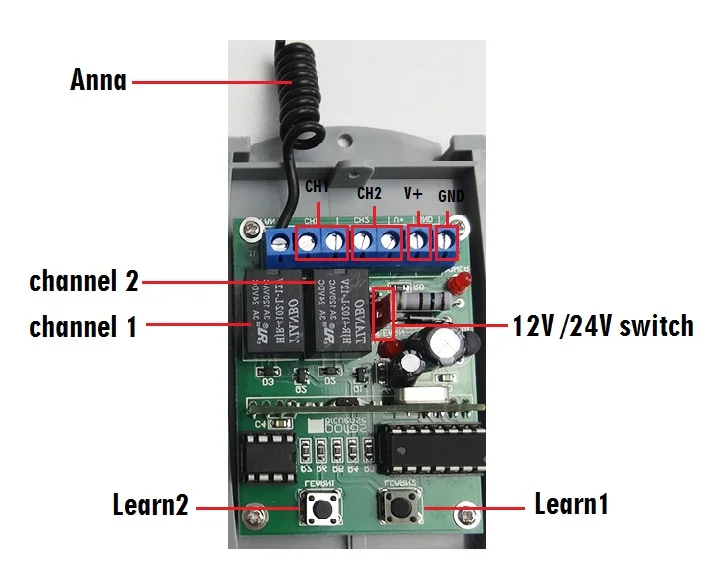 Универсальный 2 откатных ворот двери гаража приемника контроллера с дистанционным управлением 433 МГц фиксированный код и непрерывно изменяющийся код приемник