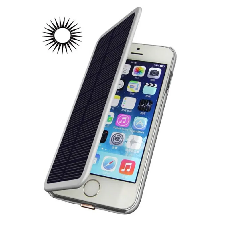 4200mAh Rechargeable Battery Solar Powered External Backup Battery Case