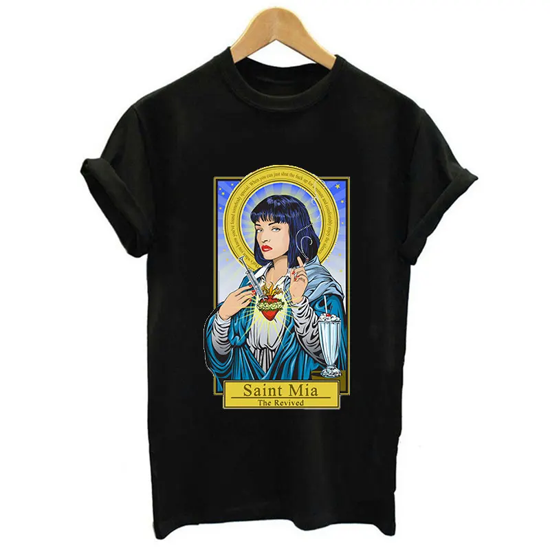 Новинка, женская модная футболка Tumblr, Харадзюку, с принтом, короткий рукав, Круглый ворот, топ, футболка, микеланжело, футболки для женщин, 3 цвета - Цвет: 1293-Black