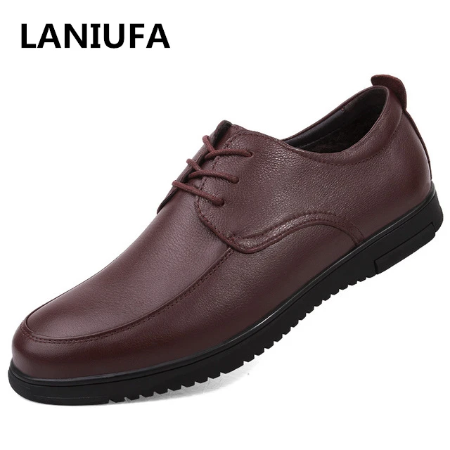 

high quality Genuine Leather Casual Men Shoes Men Fashion Flats Round Toe Comfortable Office Men Dress Shoes man zapatos #922