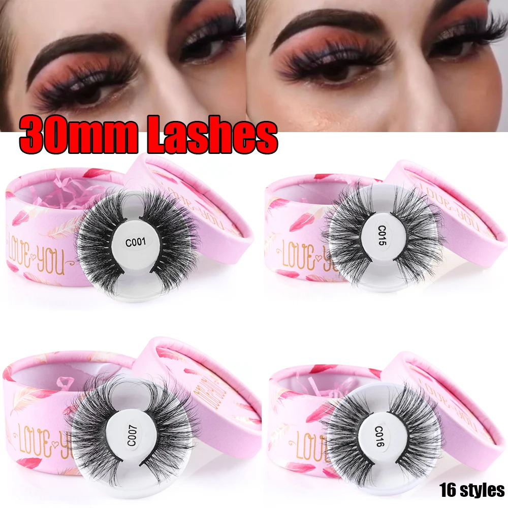 

1 Pair 30mm Mink Hair 3D False Eyelashes Wispy Fluffy Natural Long Lashes Eye Extension Makeup Tools Full Dramatic Lashes