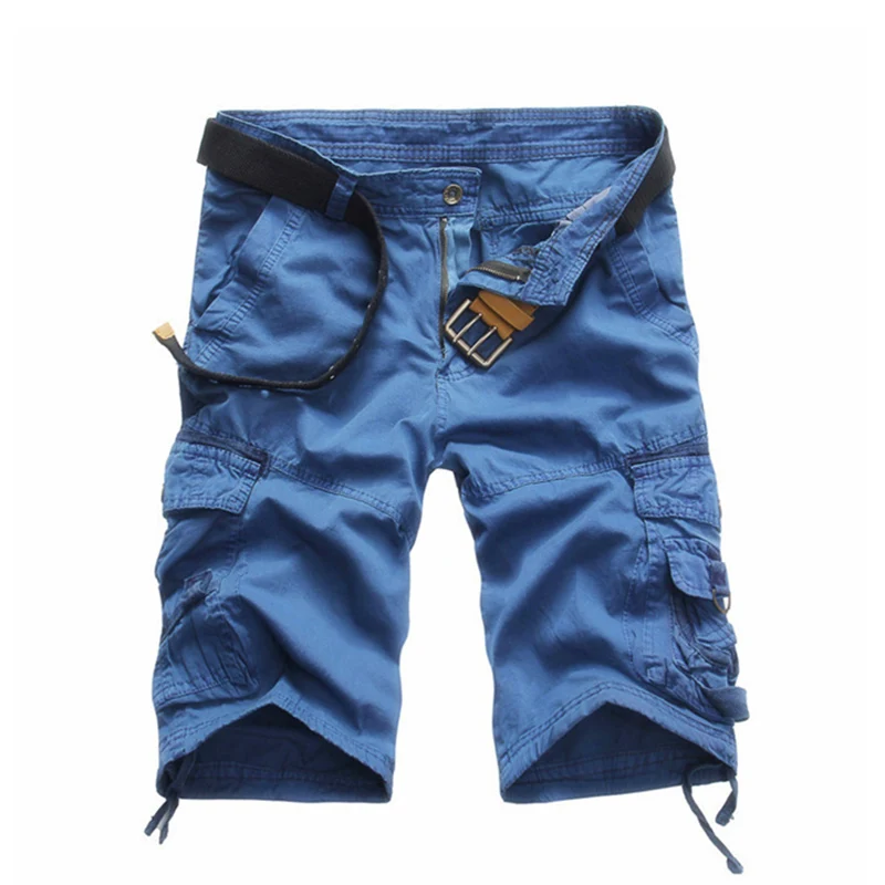 Мужские шорты Карго летние хлопковые повседневные короткие брюки брендовая одежда мужские карго шорты военные брюки мужские свободные шорты