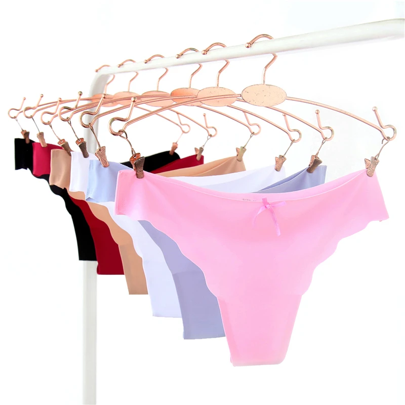 

3pcs/lot Women Intimates Sexy Lingerie G String Seamless Solid Panties Ladies Thong Underwear Summer Low Waist M/L/XL