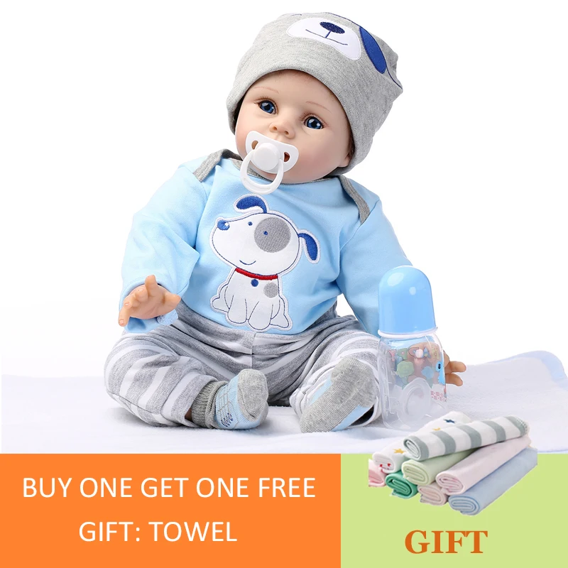 

NPK 55cm Baby Silicone Dolls Silicone Reborn Baby Dolls Simulation Baby Soft Doll Toys Rubber Reborn Toddlers Toys For Children