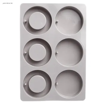 

JAVRICK 6-Cavity Round Circle Soap Aromatherapy Wax Candle Plaster Silicone Mold DIY NEW