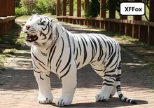 huge plush tiger toy simulation standing white tiger doll birthday gift about 110x70cm xf0721 larggest size 170cm simulation tiger yellow or white prone tiger plush toy surprised birthday gift w5490