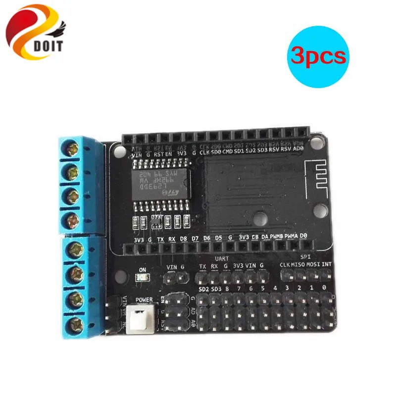 

NodeMCU Motor Shield Board L293D for ESP-12E from ESP8266 esp 12E kit diy rc toy wifi rc smart car remote control