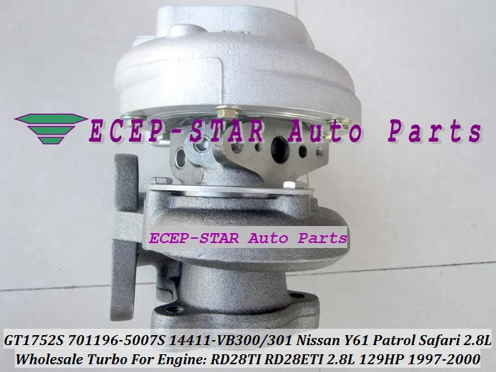GT1752S 701196-5007S 14411-VB300 701196 TURBO Turbocharger For Nissan Y61 Patrol Safari 1997-2000 RD28TI RD28ETI 2.8L 129HP (1)