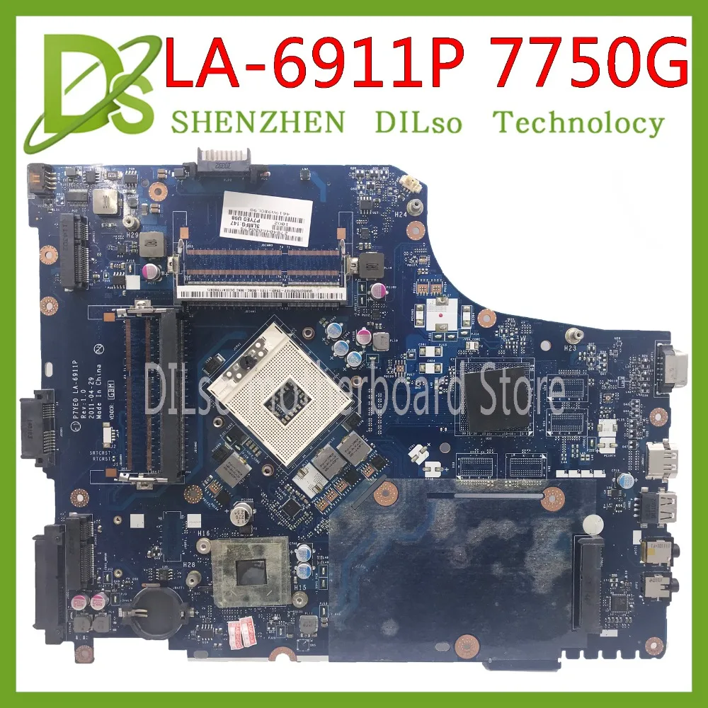 Цена KEFU LA 6911P motherbaord для acer aspire 7750 7750G материнская плата для ноутбука без GPU MBRN802001 LA 6911P оригинальная 100% протестированная
