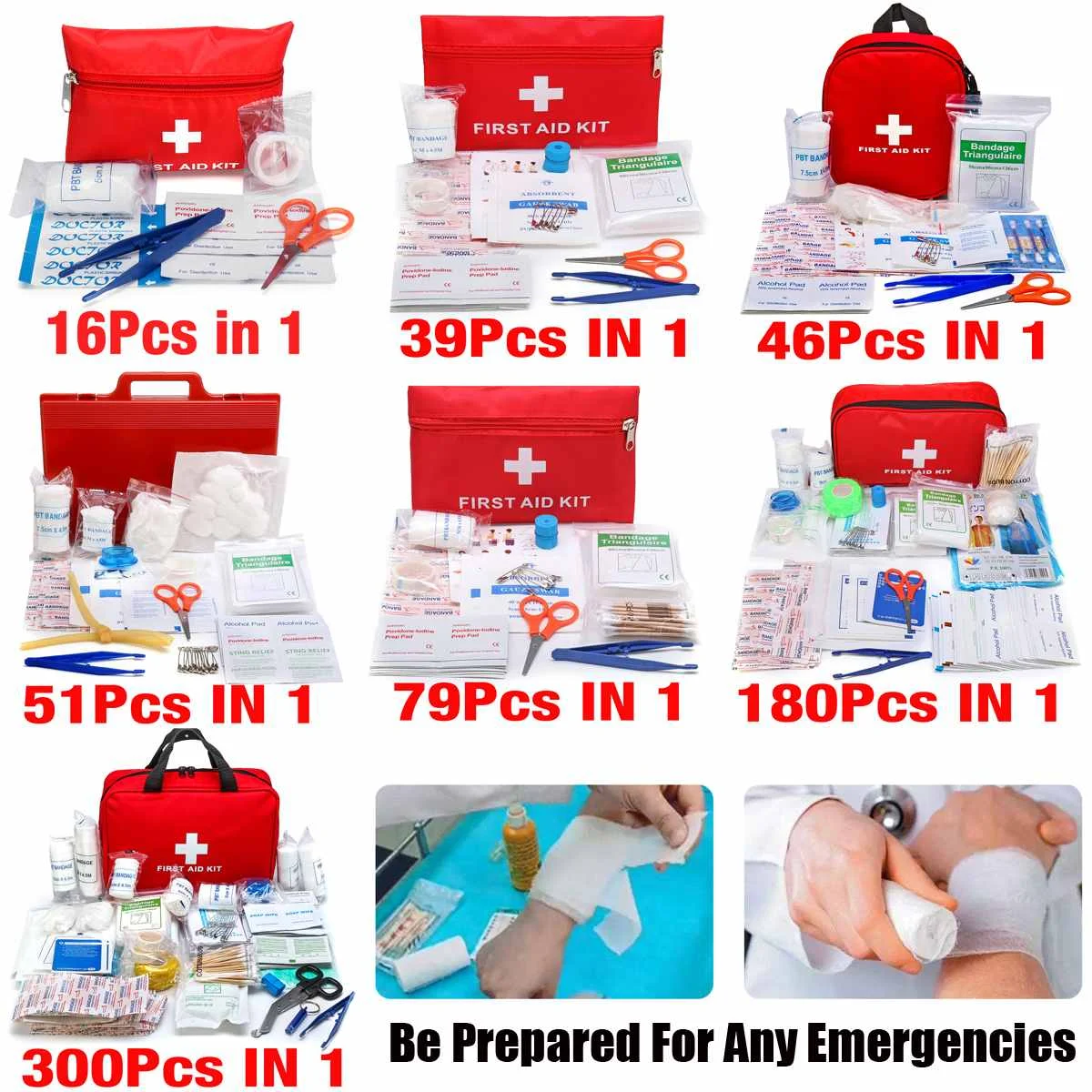 Портативный набор для выживания в чрезвычайных ситуациях, 16-300 шт., аптечка для лекарств, походная медицинская сумка, сумка для экстренной помощи