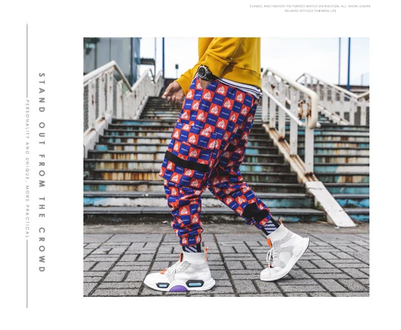 Purple Skateboard Color Pants Men Cotton Camo Hip Hop Fashion Cargo Pants  (29)