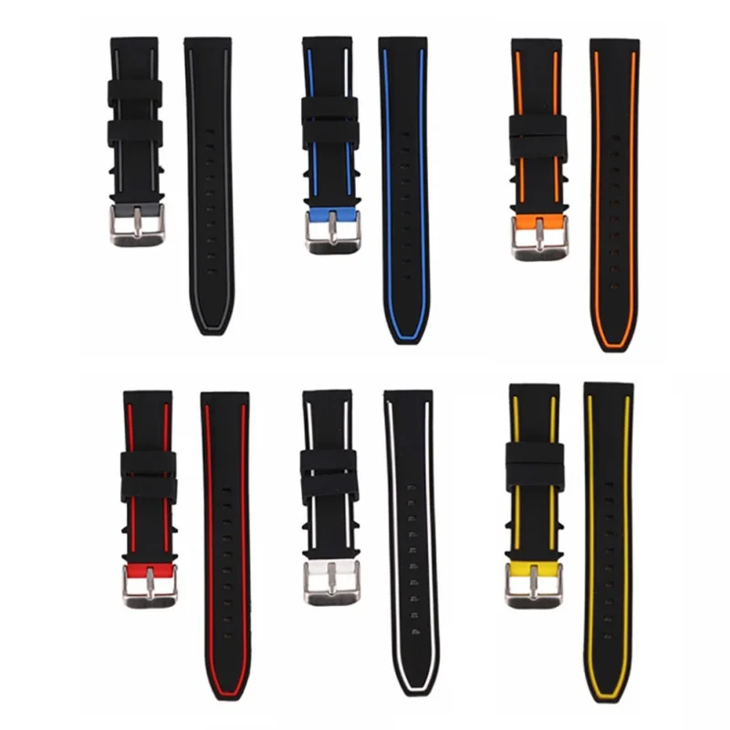

Watch Band Strap Patchwork Waterproof Rubber Sport Style Anti UV Saltwater Freshwater Wristband Bands 20mm 22mm 24mm 26mm