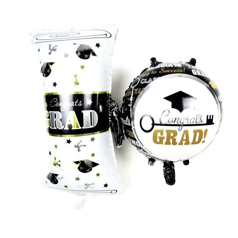 

2pcs/lot Congratulations Grad Foil Balloons Graduation Supply Party Helium Balloons Globos Congratulations Grad Diploma Ballloon