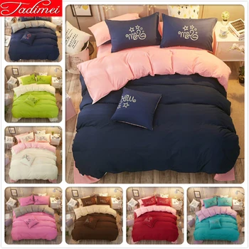 

New Autumn Winter Soft Comfortable 3/4pcs Bedding Set Adult Kids Bed Linen Single Full Queen King Size Quilt Duvet Cover 180x220