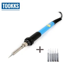 60 Вт Электрический паяльник с регулируемой температурой сварочный Утюг с 5 железными наконечниками