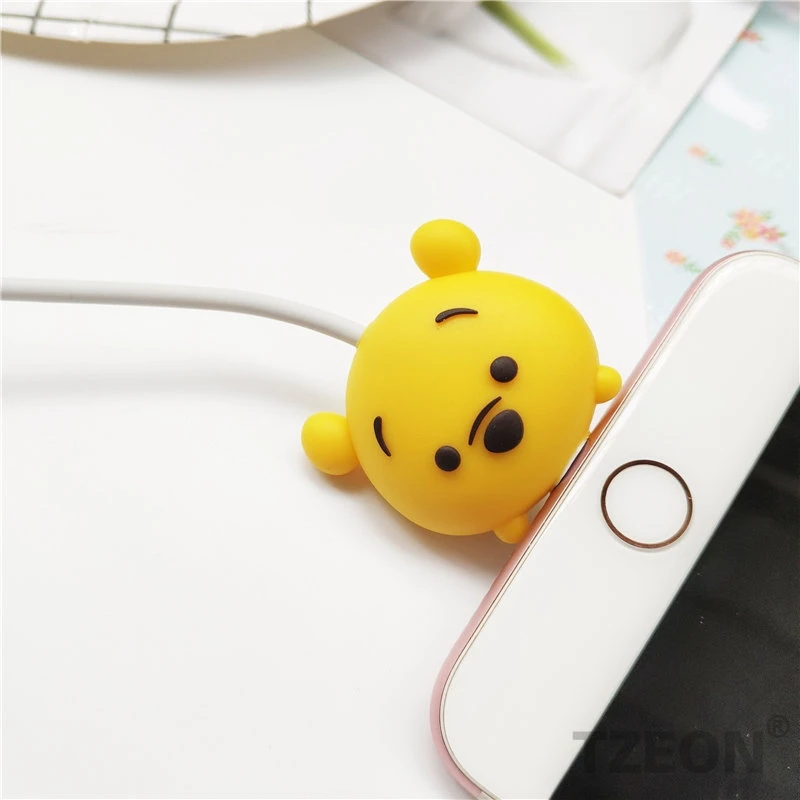 TSUM фигурный кабель протектор для IPhone Lightning type C Micro USB линия данных силиконовая бобина для samsung Xiaomi Huawei, OPPO - Цвет: Pooh