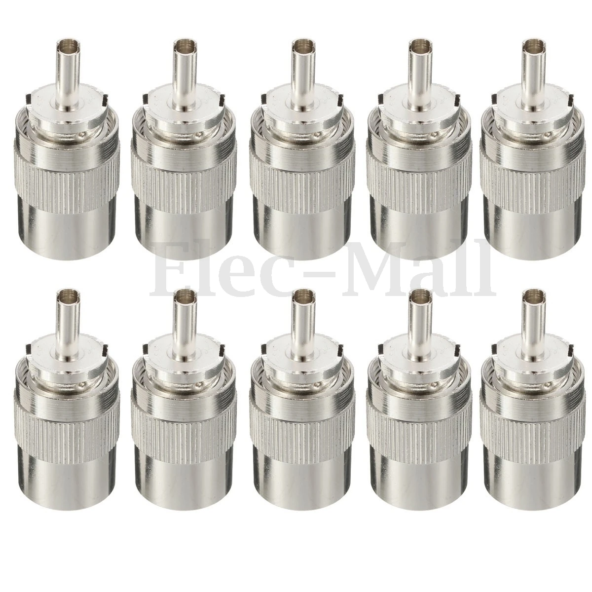

10pcs Connector UHF male PL259 plug solder RG8 RG213 LMR400 7D-FB cable silver