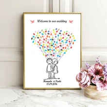 Сладкая пара бесплатно Персонализированная пользовательское имя даты отпечаток пальца Гостевая книга своими руками для свадьбы День рождения украшения Гостевая книга подарки