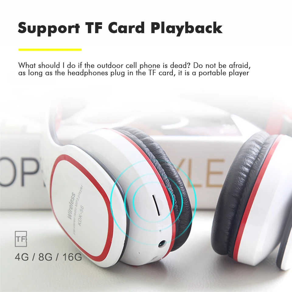 Sport bluetooth headphone noise cancelling wireless headphones handsfree bluetooth headphone with mic sd tf card slot fm radio (13)