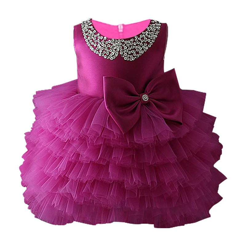 Retail Newborn Baby Girl Embroidery Flower Dresses Infant Birthday Gown