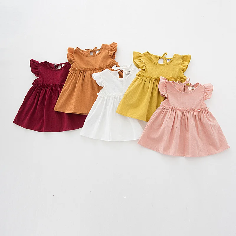 JOYINPATRTY/детское летнее платье с оборками на рукавах для девочек, блузки, топы, льняные элегантные вечерние платья принцессы, 2019 детские