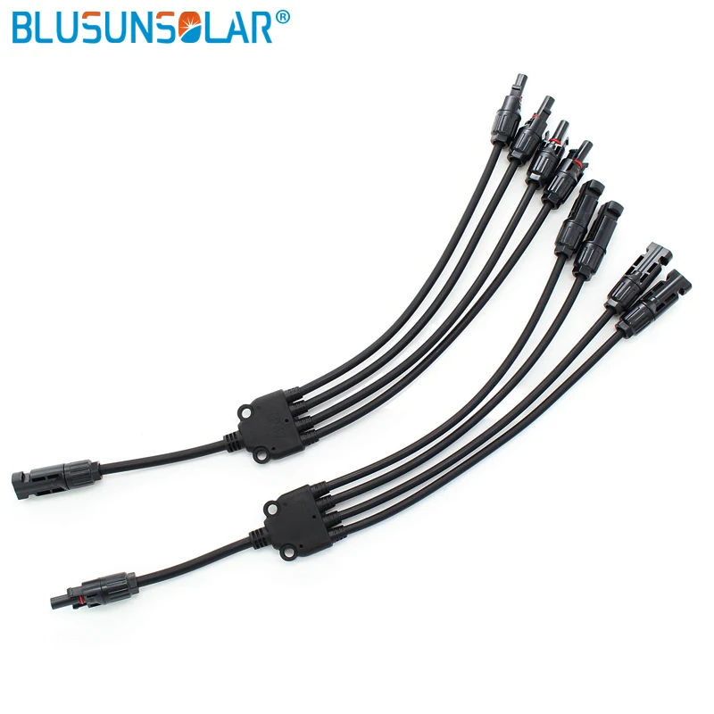 

Blusunsolar 10 pairs Solar Style Y Branch Parallel ectors 1 to 4 Male and Female Panel Cable Photovoltaic Connector