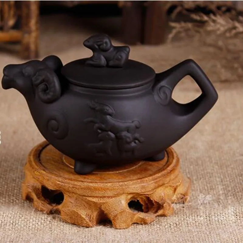 

170ml Handmade Zhu Ni Porcelain Small Teapot Ceramic tea set Tetera Sheep Purple Clay Tea kettle Chinese Yixing Kung Fu Tea Set