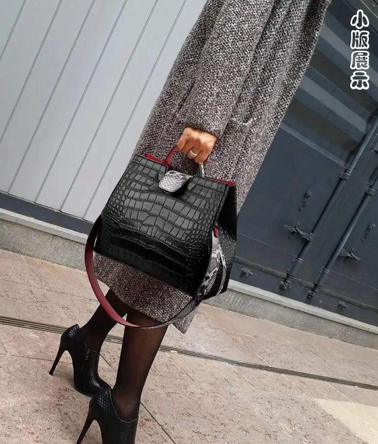Роскошная крокодиловая женская сумка из змеиной кожи, широкий плечевой ремень, сумка-мешок, дизайнерская сумка на плечо с пряжкой, вместительная сумка