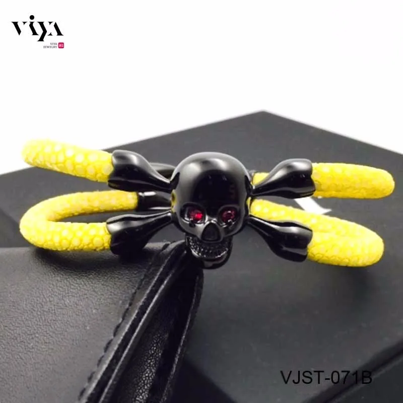 yellow-stingray-leather-bracelets-for-watch-(6)
