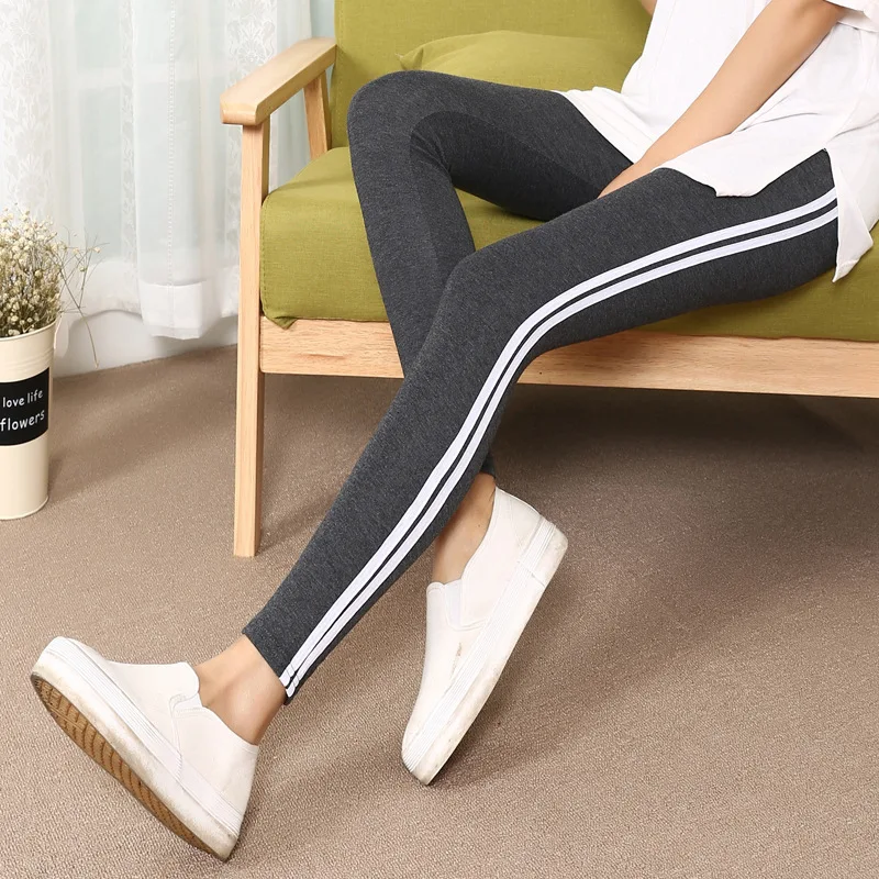 

2018 Basic Striped Sport Leggings Fitness Clothing Solid Yoga Pants Gym Leggins Sportswear Jogging Pants Athletic Running Tights