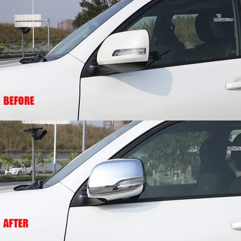 

For Toyota Prado 2010-2018 ABS Chrome Car Side Door Rearview Mirror Protect Frame Car Styling cover trim accessories 2pcs
