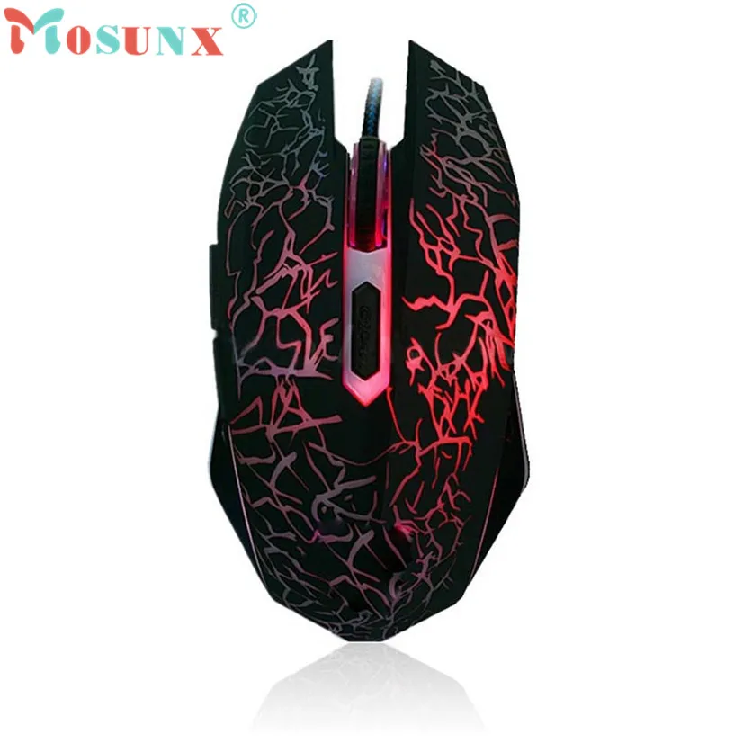 

MOSUNX Hot Selling Professional Ergonomically Colorful Backlight 4000DPI Optical Wired Gaming Mouse J03T Drop Shipping