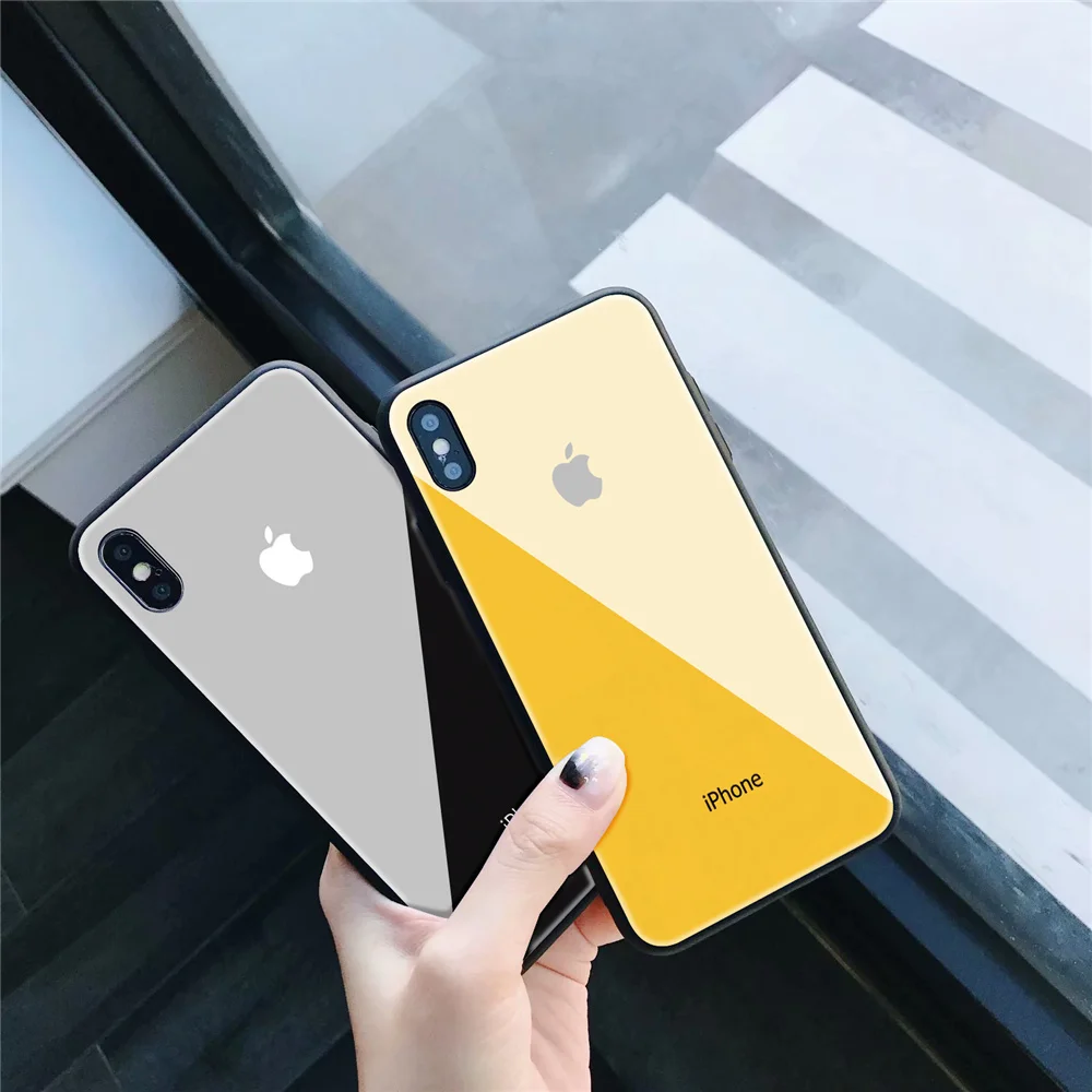 

Luxury Popular Tempered glass Phone cases for iphone X XS XR MAX POP gradient Back cover For iphone 7Plus 5 5S SE 6 6S 7 8 Plus