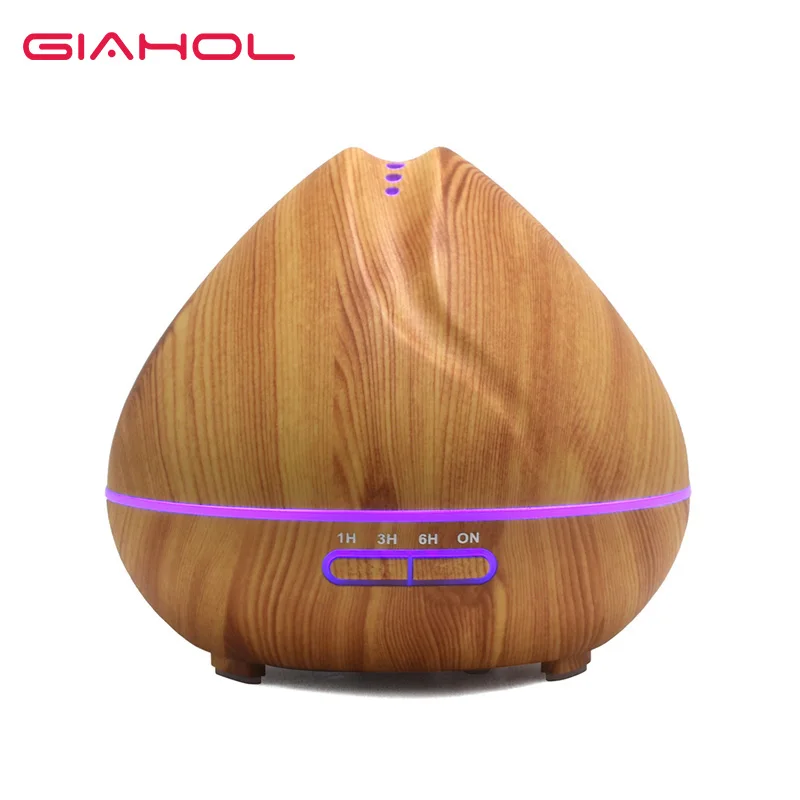 

GIAHOL Aromatherapy Essential Oil Aroma Diffuser With Wood Grain Aromatherapy Diffuser Cartoon LED Light For Home Air Humidifier