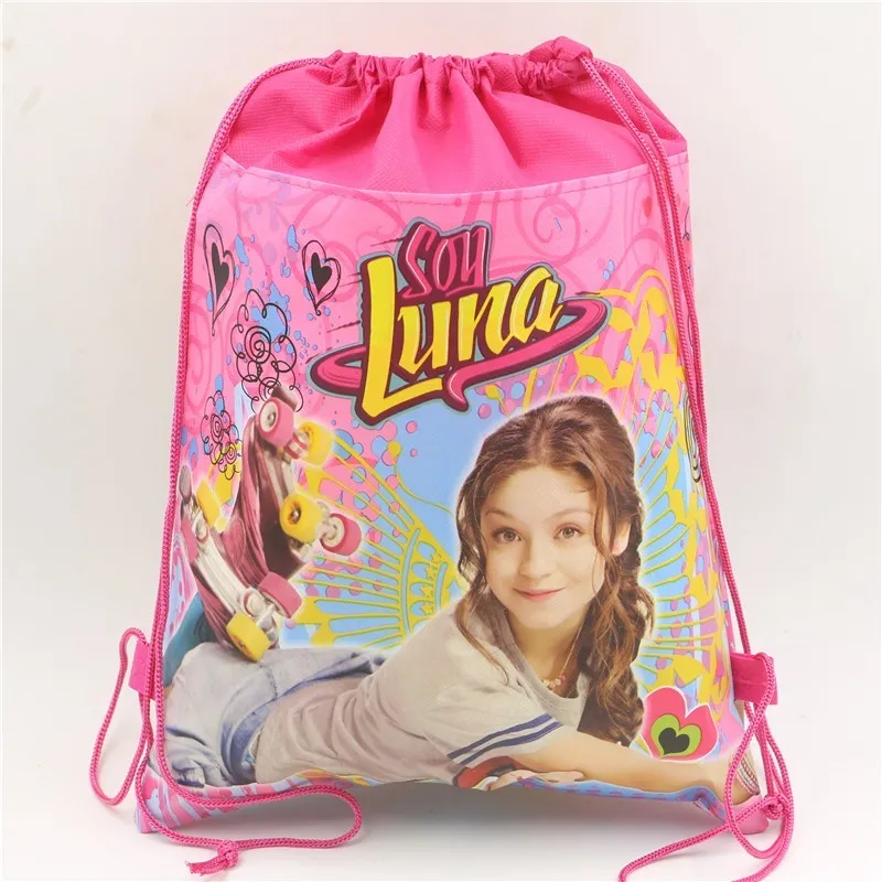 

10pc Kids Favors Cartoon Non-Woven Fabric Drawstring Bags Soy Luna Gifts Bag Happy Baby Shower Backpack Birthday Party Supplies