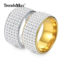 Кольца с кубическим цирконием, хип-хоп кольцо для мужчин и мальчиков, обручальное кольцо, мужское модное ювелирное изделие, подарки, серебро, золото, 10 мм, GRM09