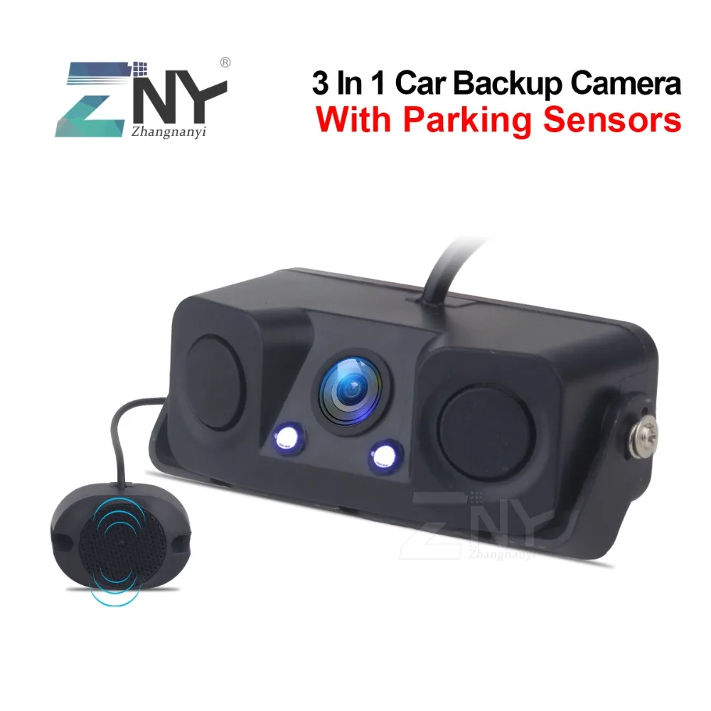 

2018 Brand New Car Video Parking Sensor Rear View Camera With 2 Sensors Auto Alarm Reverse Radar Assistance System Black Color