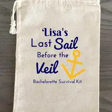 Пользовательские последний парус перед вуалью девичник похмелья восстановление выживания комплект подарок на свадьбу сумки Свадебные душ мешки для конфет