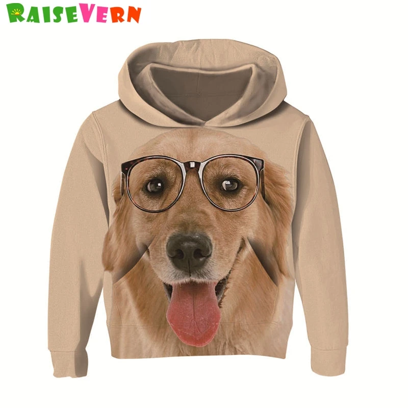Funny Dog Print Boys Girl Hoodies Comfortable Warm Sweatshirt T Shirts