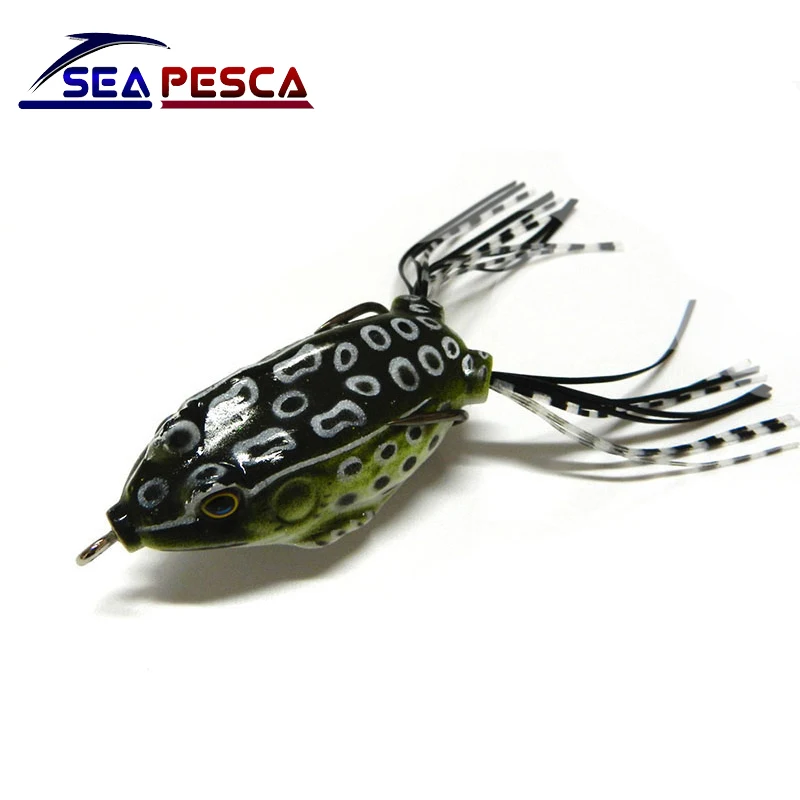 1pcs soft tube bait plastic fishing lures frog lure treble hooks Topwater ray frog 5.5cm 14g