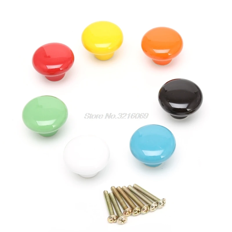 

Round Cabinet Knob Handle Ceramic Door Cupboard Drawer Kitchen Pull Home Decor Aug24 Drop Ship