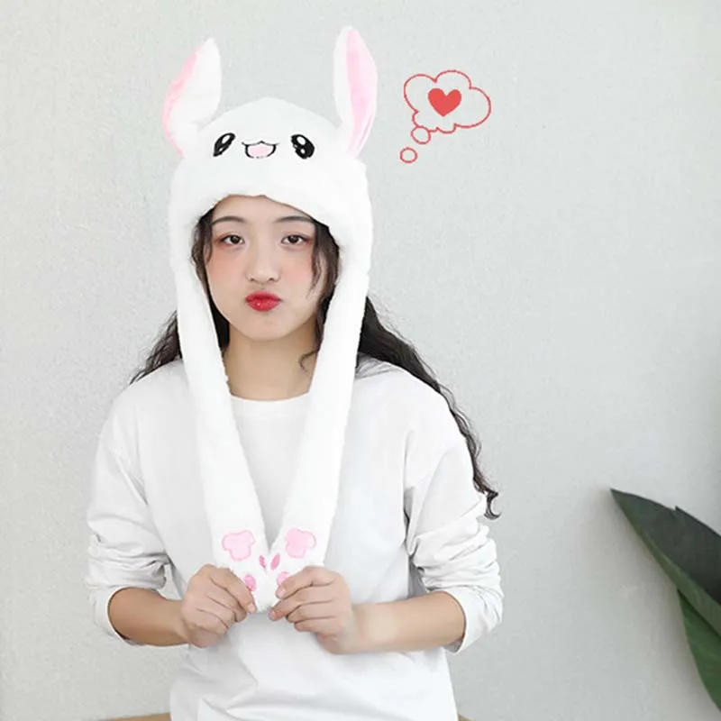 

Rabbit Pinching Ear Hat Vocal Flashing Hat Plush Airbag Ear Pop-up Cute Dance Toy Best Sale-WT