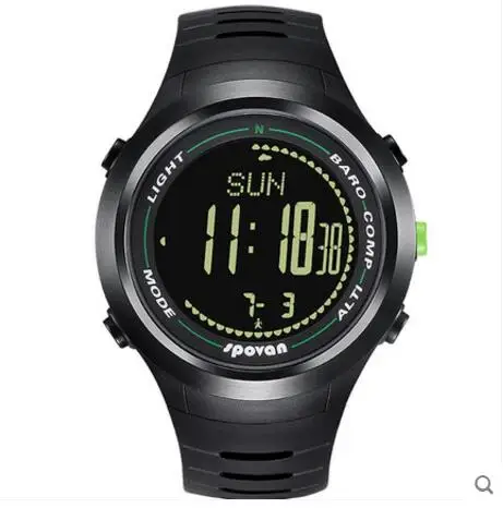Reloj Hombre SPOVAN цифровые спортивные часы с хронографом мужские водонепроницаемые светодиодный шагомер счетчик калорий термометр военные часы мужские - Цвет: BlackA