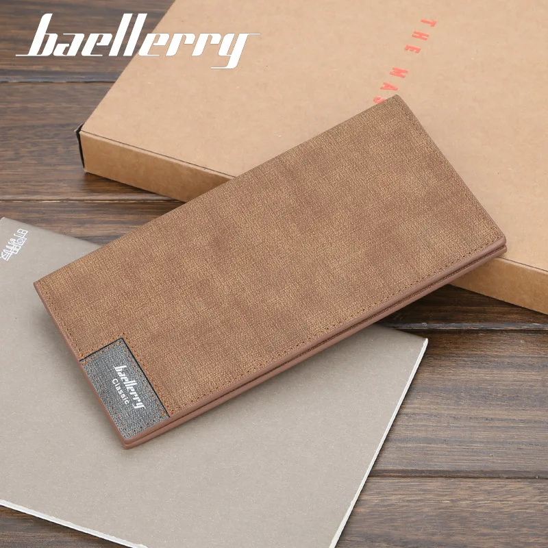 Повседневный тонкий кошелек Baellerry для мужчин длинные бумажники Холщовый мужской