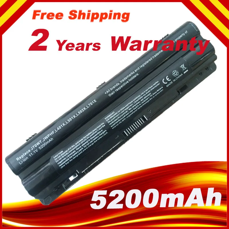 Аккумулятор для ноутбука Dell XPS 14 15 17 L501X L502X L701X L702X L401X L501X L501X L502X J70W7 JWPHF 5200-312 R4CN5, 1123 мАч, 6 ячеек