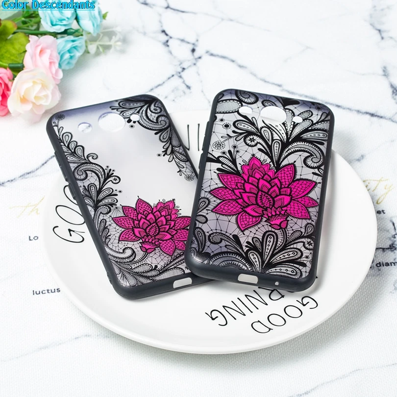 Lace Case for Huawei Y3 2017 Soft TPU + Hard PC Back Cover CRO-L22 CRO-L02 CRO-L03 Phone Bags | Мобильные телефоны и