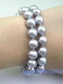 

NATURAL 8-9MM SOUTH SEA GENUINE gray PEARL BRACELET 14K CLASP 42%