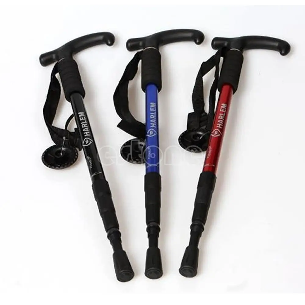 Caña de Anti-Shock senderismo bastón de senderismo muletas ajustable útil Trekking pole-W128